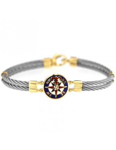 Giovepluvio Man's Bracelet - Wind  Rose in 18k Gold - 0 2