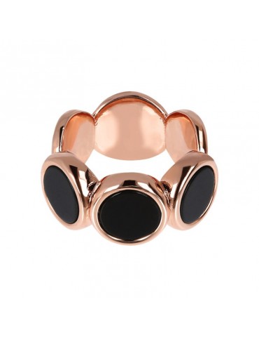 Anello Bronzallure Donna - Alba - Dischi - Onice Nero - WSBZ01756BO14