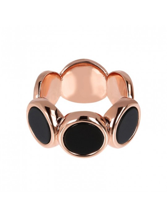 Bronzallure Woman Ring - Alba with Discs and Black Onyx - 0 Bronzallure Woman Ring - Alba with Discs and Black Onyx - 0