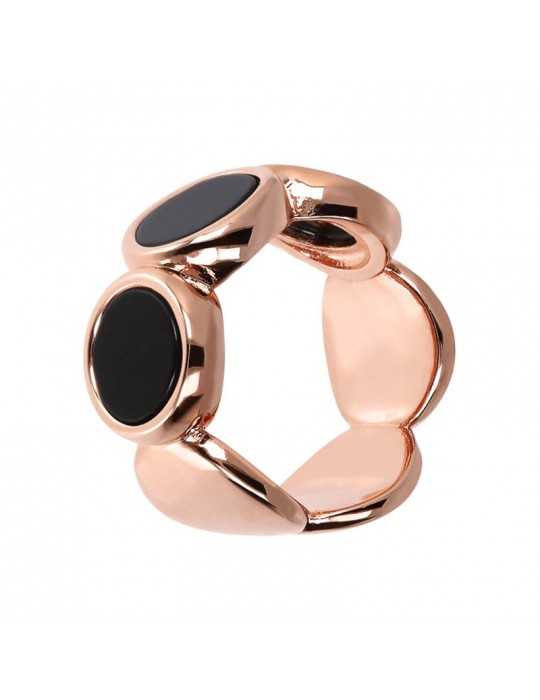 Bronzallure Woman Ring - Alba with Discs and Black Onyx - 0