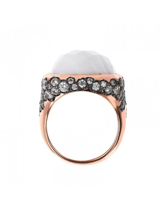Anello Bronzallure - Preziosa - Agata Bianca Quadrata - WSBZ01759WLA16