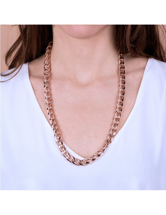Bronzallure Woman Necklace - Long Chain with Crub Mesh - 0