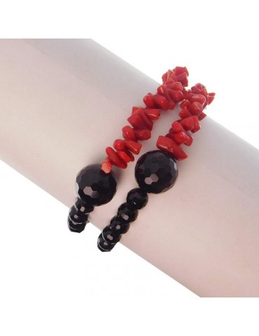 Rajola Woman's Bracelet - Primula with Coral and Onyx - 0