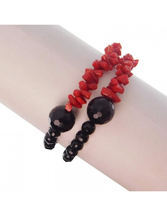 Rajola Woman's Bracelet - Primula with Coral and Onyx - 0