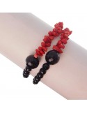 Rajola Woman's Bracelet - Primula with Coral and Onyx - 0