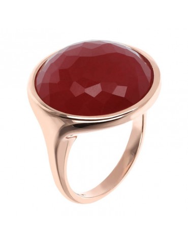Bronzallure Woman Ring - Alba Hard Cut with Red Quartz Stone - 0