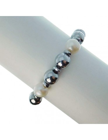 Bracciale Rajola Donna - Viola con Ematite e Perle - 0