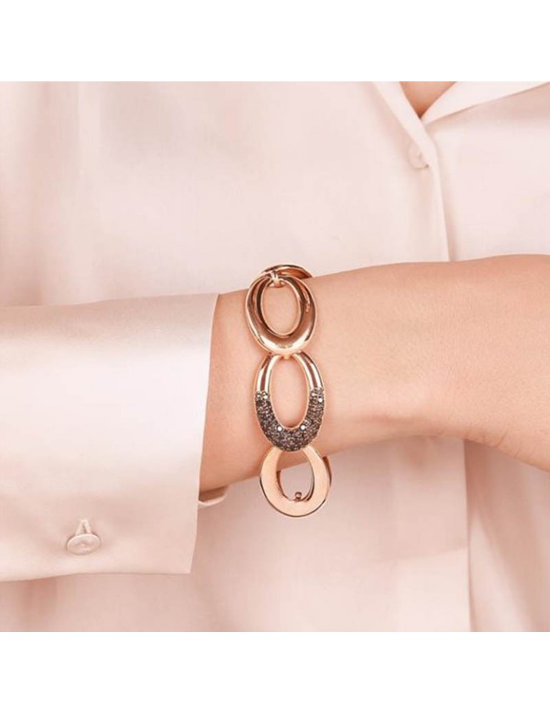 Bronzallure Woman Bracelet - Aurora Oval with Gray Nano Gem - 0