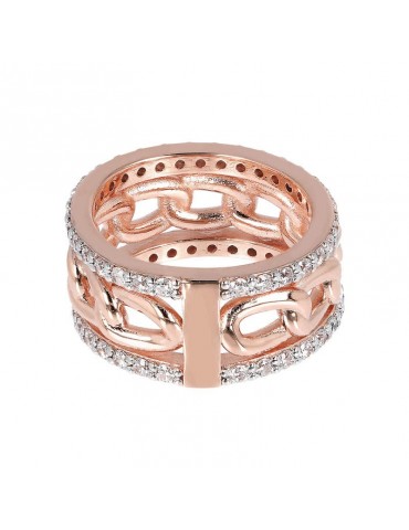 Bronzallure Woman Ring - Very High Multiwire with Chain and Pav - 0 2