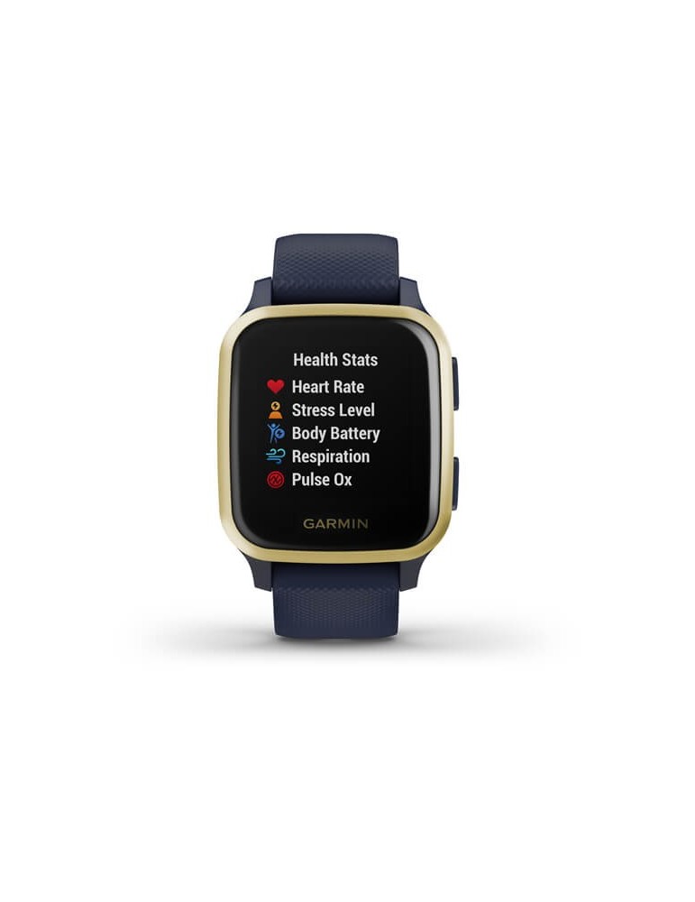 Garmin Venu® Sq Music Edition 37 mm Navy Light Gold Watch