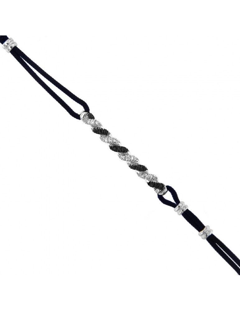 Giovepluvio Bracelet Woven with Diamonds for Man - 0