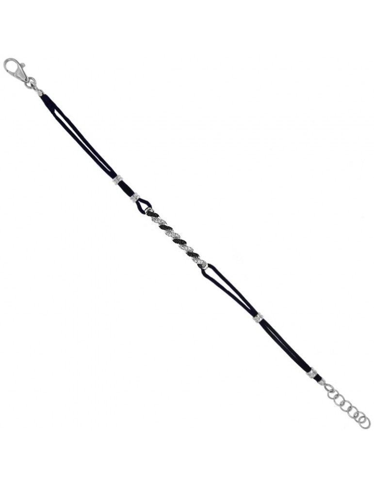 Giovepluvio Bracelet Woven with Diamonds for Man - 0