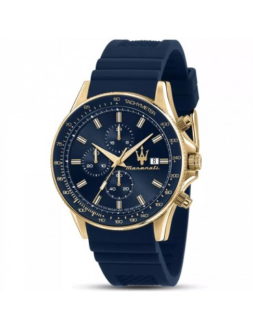 Orologio Maserati Uomo - Sfida Cronografo 44mm Gold Blu - R8871640004