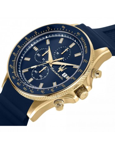Maserati Men's Watch - Challenge Chronograph 44mm Gold Blue - 0 2