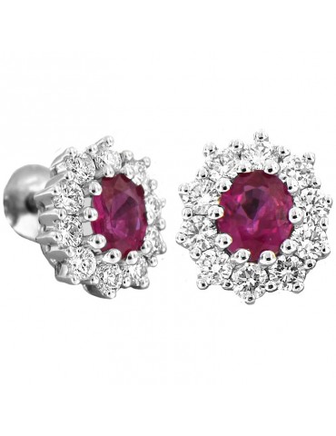 Davite & Delucchi Earrings with Diamonds and Rubies for Women - 0