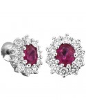 Davite & Delucchi Earrings with Diamonds and Rubies for Women - 0