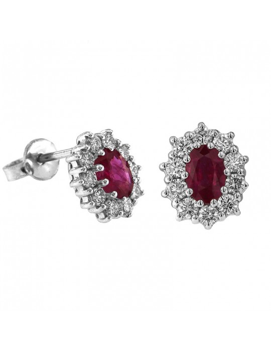 Orecchini Davite & Delucchi con Diamanti e Rubino da Donna - 0