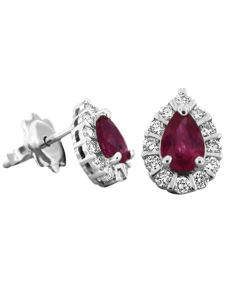 Orecchini Davite & Delucchi a Goccia con Rubini e Diamanti da Donna - 0