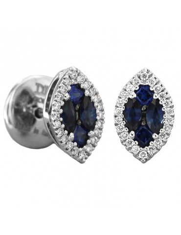 Davite & Delucchi Earrings with Sapphire and Diamonds for Woman - 0