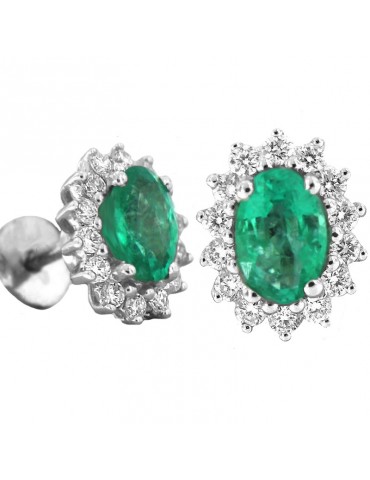 Davite & Delucchi Earrings with Emeralds and Diamonds for Women - 0