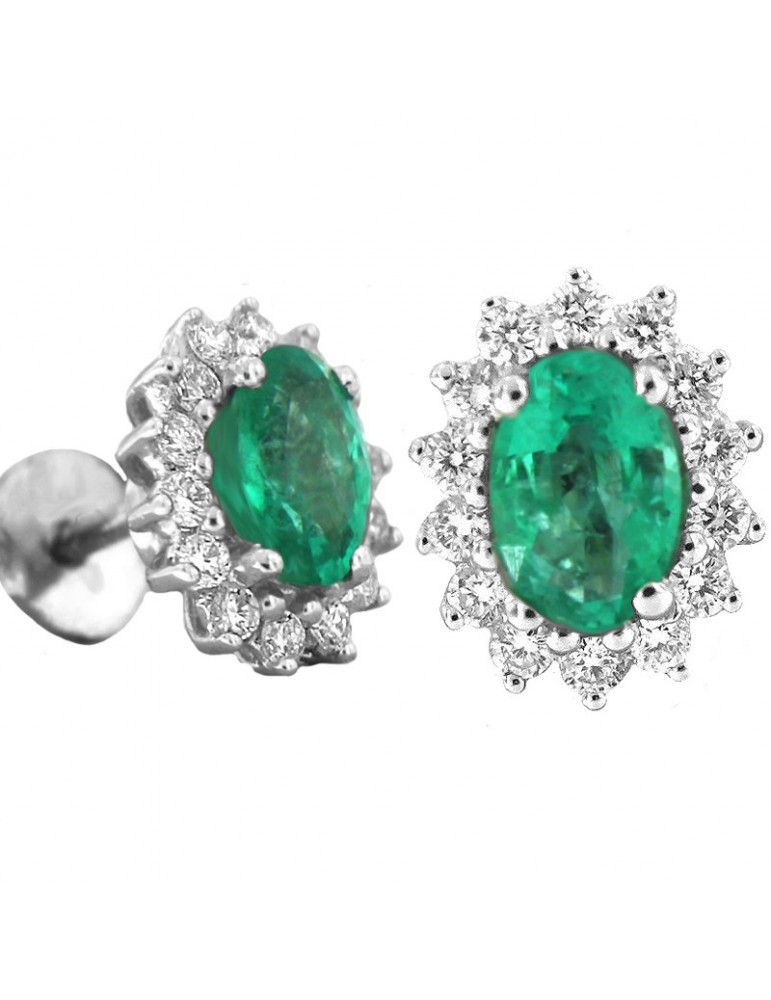 Davite & Delucchi Earrings with Emeralds and Diamonds for Women - 0