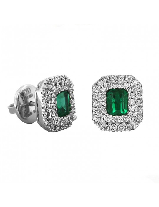 Davite & Delucchi Women's Earrings with Emerald and Diamonds - 0 Davite & Delucchi Women's Earrings with Emerald and Diamonds - 0
