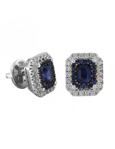 Davite & Delucchi Women's Earrings with Sapphire and Diamonds - 0