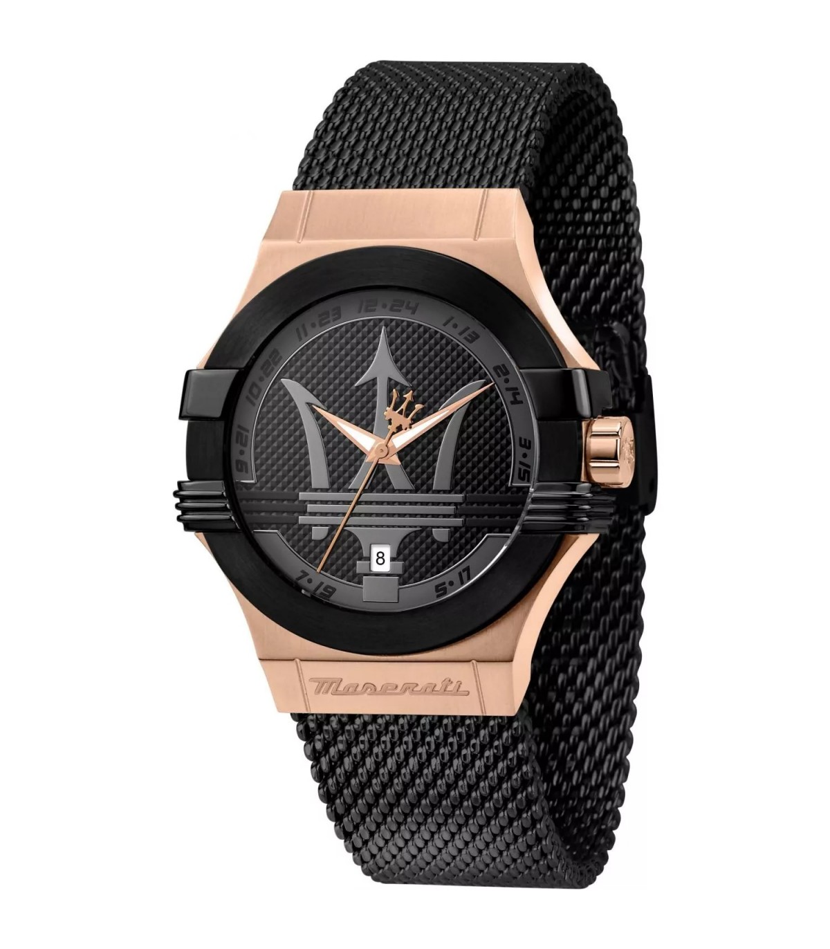 0 and Black Watch Time Maserati - Gold Potenza - Rose Date 40mm Men\'s