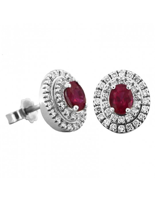Giorgio Visconti Earrings with Diamonds and Rubies for Women - 0