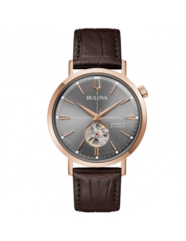Bulova Men's Watch - Aerojet Automatic Mechanical 41mm Anthracite Rose Gold - 0
