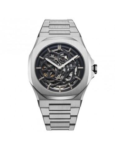 Orologio D1 Milano Uomo - Automatico 41,5mm - Silver Skeleton - SKBJ10