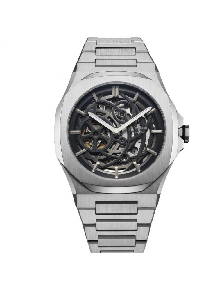 Orologio D1 Milano Uomo - Automatico 41,5mm - Silver Skeleton - SKBJ10