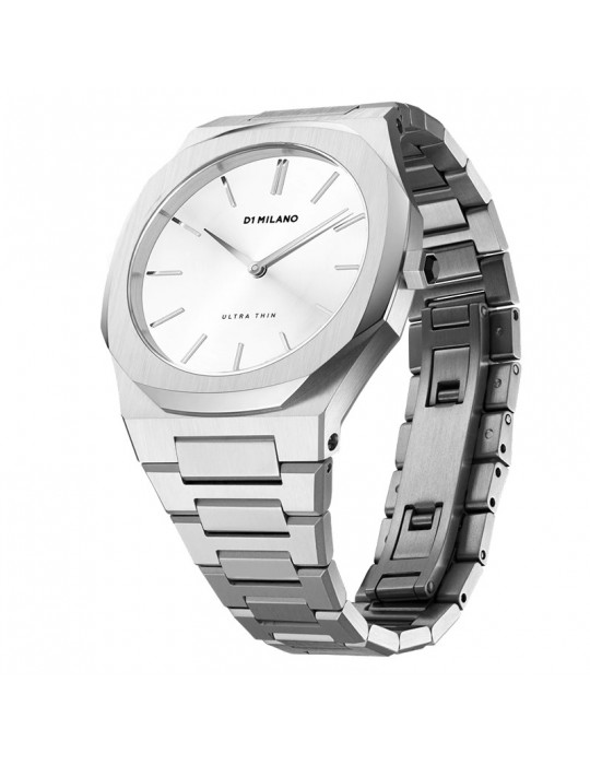 D1 Milano Woman's Watch - Ultra Thin Silver Cloud 34mm Silver White - 0
