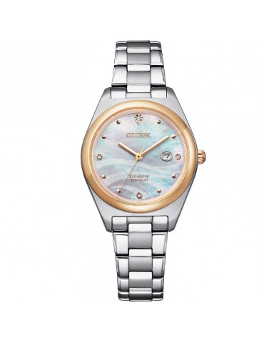 Citizen Woman's Watch - Lady Super Titanium Eco-Drive 30mm Mother of Pearl with Natural Diamonds - 0