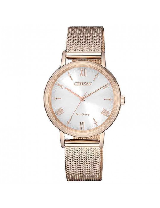 Orologio Citizen Donna - Eco-Drive 30mm -Rose Gold Argento - EM057680A