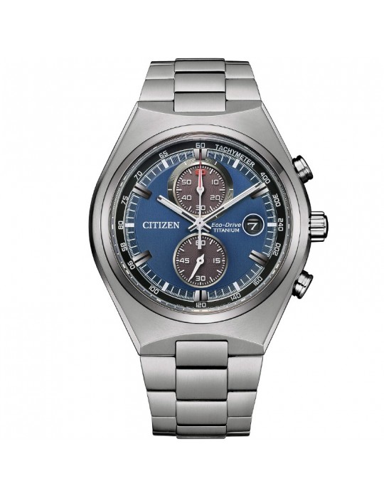 Citizen Men's Watch - Super Titanium Eco-Drive Chronograph 43mm Blue - 0