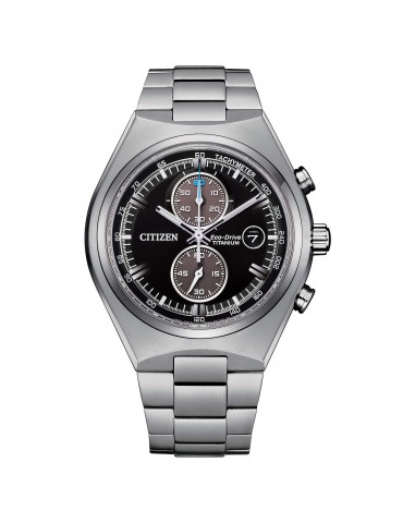 Citizen Men's Watch - Super Titanium Eco-Drive Chronograph 43mm Black - 0