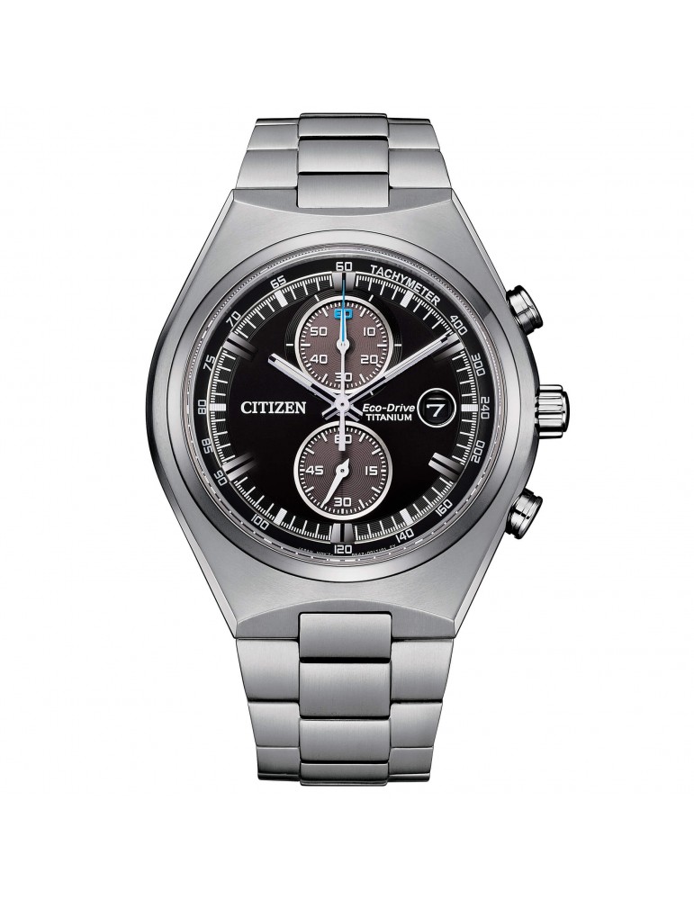 Citizen Men's Watch - Super Titanium Eco-Drive Chronograph 43mm Black - 0