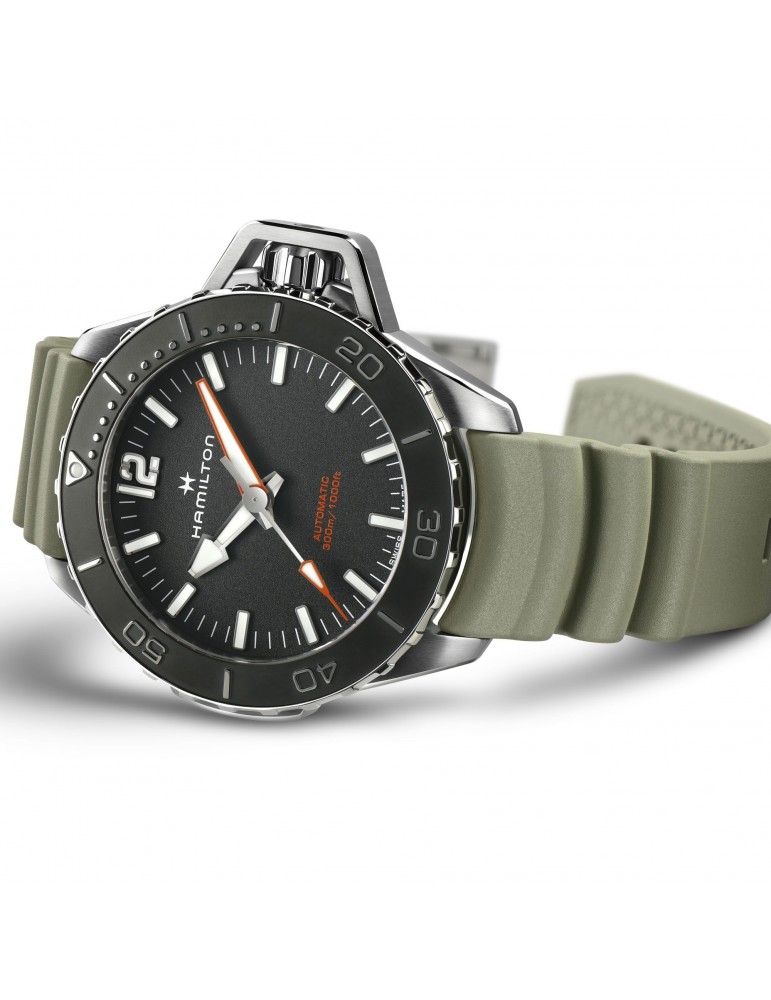 Hamilton Men's Watch - Khaki Navy Frogman Automatic 46mm Green Black - 0