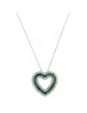 Collana Davite&Delucchi - Oro - Cuore - Diamanti - Smeraldi - CLN010541SMS