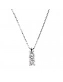 Davite & Delucchi Woman's Necklace - in 18K White Gold Trilogy Pendant with Natural Diamonds 0.21 ct - 0