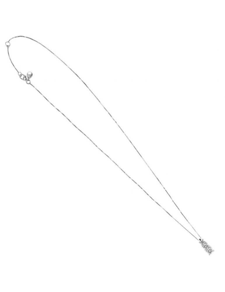 Davite & Delucchi Woman's Necklace - in 18K White Gold Trilogy Pendant with Natural Diamonds 0.27 ct - 0