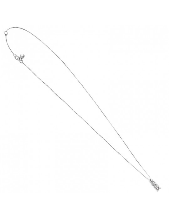 Davite & Delucchi Woman's Necklace - in 18K White Gold Trilogy Pendant with Natural Diamonds 0.27 ct - 0