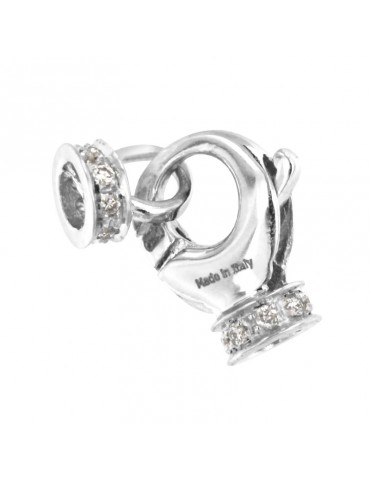Davite & Delucchi clasp - in 18 carat white gold with natural diamonds 0.12 ct - 0