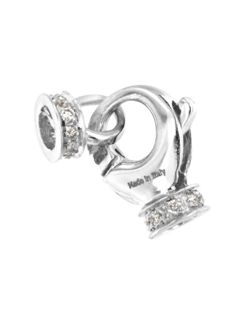 Davite & Delucchi clasp - in 18 carat white gold with natural diamonds 0.12 ct - 0
