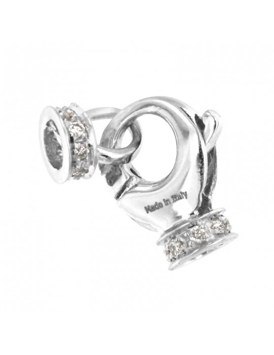 Davite & Delucchi clasp - in 18 carat white gold with natural diamonds 0.12 ct - 0