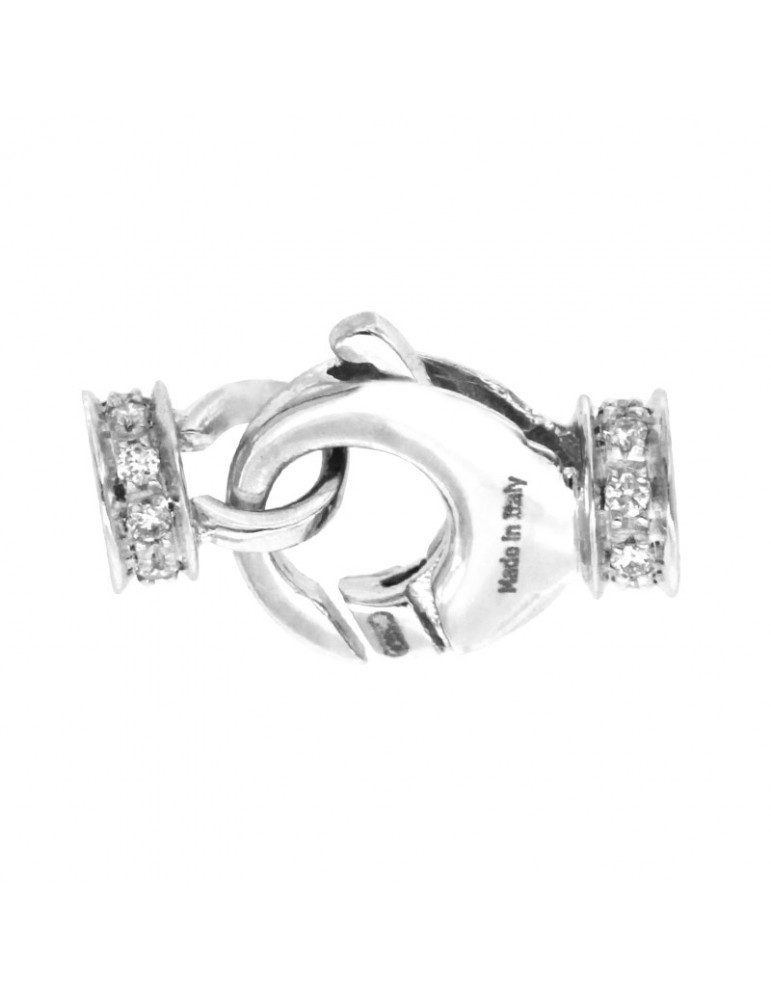 Davite & Delucchi clasp - in 18 carat white gold with natural diamonds 0.12 ct - 0