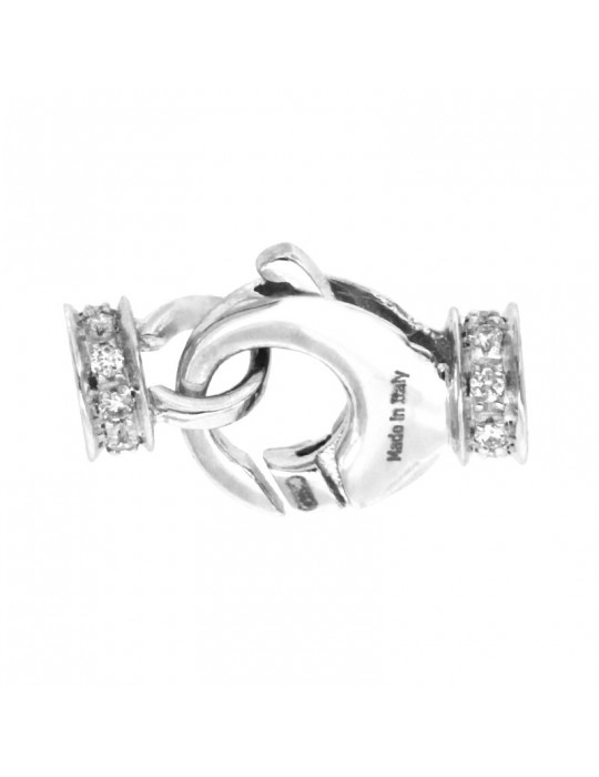 Davite & Delucchi clasp - in 18 carat white gold with natural diamonds 0.12 ct - 0