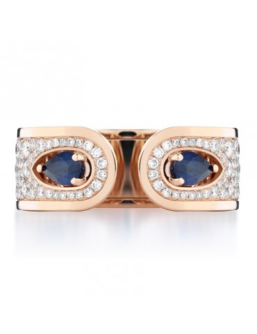 Anello Buonocore Donna - Oro Rosa - Diamanti - Zaffiri Blu - 1044A02MP 2