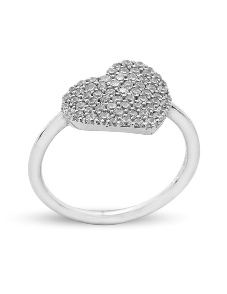 Buonocore Ring - in 18K White Gold with Heart and Natural Diamonds 0.62 ct - 0